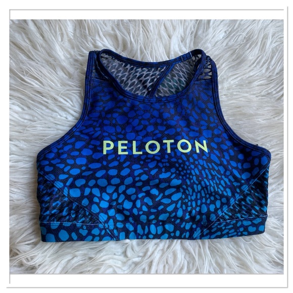 Peloton Other - Peloton WITH Sports Bra Pull On Cut Out Back Animal Print Blue Size Small